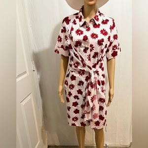 Free Assembly Women’s Wrap shirt dress with short sleeves